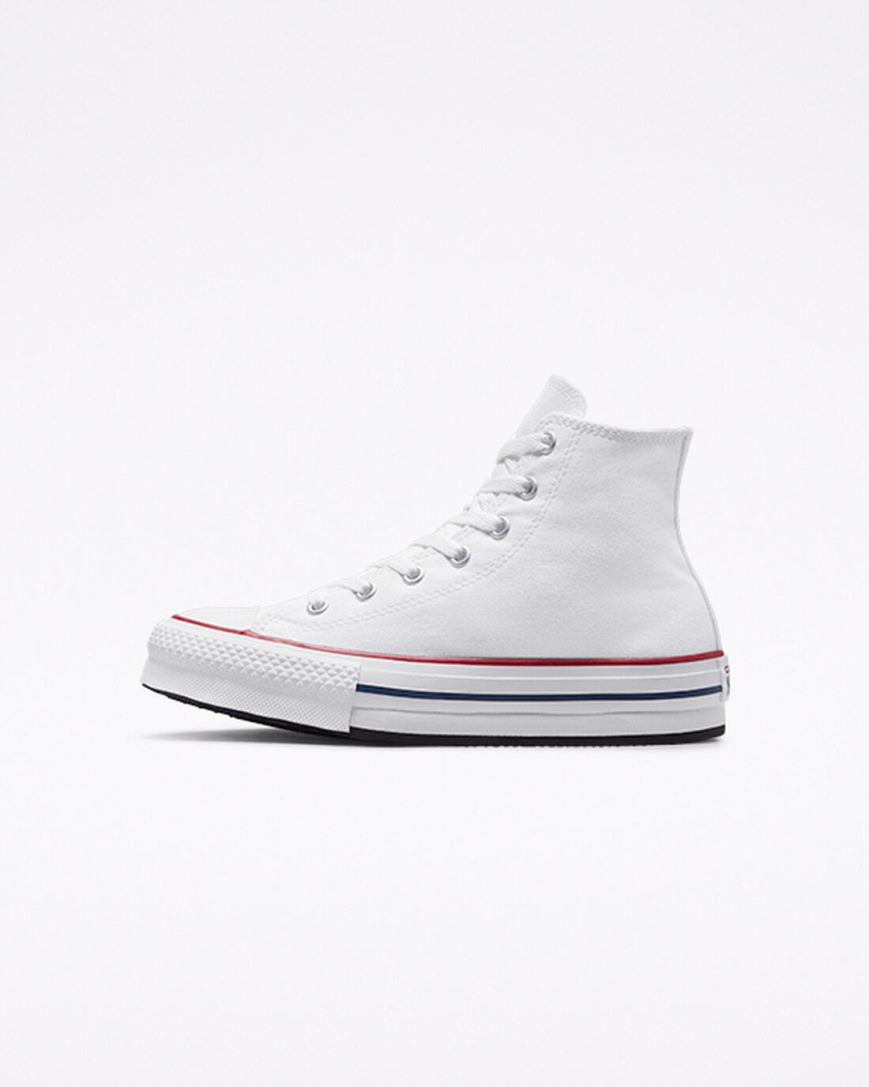 Girls' Converse Chuck Taylor All Star Lift High Top Platform Shoes White / Dark Red / Navy | AU 6541EL